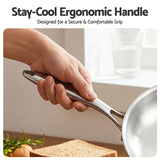 Darrahopens Home & Garden > Kitchenware > Skillets & Frying Pans 5-Star Chef 30cm Stainless Steel Frying Pan Uncoated Frypan with Tri-Ply Body Silver