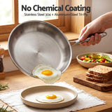 Darrahopens Home & Garden > Kitchenware > Skillets & Frying Pans 5-Star Chef 30cm Stainless Steel Frying Pan Uncoated Frypan with Tri-Ply Body Silver