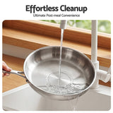 Darrahopens Home & Garden > Kitchenware > Skillets & Frying Pans 5-Star Chef 30cm Stainless Steel Frying Pan Uncoated Frypan with Tri-Ply Body Silver
