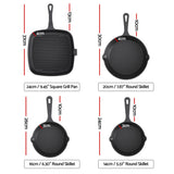 Darrahopens Home & Garden > Kitchenware > Skillets & Frying Pans 5-Star Chef Cast Iron Fry Pan Skillet Cookware Set Induction Black 14/16/20/24cm