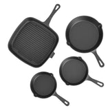 Darrahopens Home & Garden > Kitchenware > Skillets & Frying Pans 5-Star Chef Cast Iron Fry Pan Skillet Cookware Set Induction Black 14/16/20/24cm