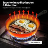 Darrahopens Home & Garden > Kitchenware > Skillets & Frying Pans 5-Star Chef Cast Iron Fry Pan Skillet Cookware Set Induction Black 14/16/20/24cm