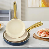 Darrahopens Home & Garden > Kitchenware > Skillets & Frying Pans 5-star Chef Frying Pan 3PCS Shades Frypan Set Ceramic Coating Multi Colour