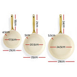 Darrahopens Home & Garden > Kitchenware > Skillets & Frying Pans 5-star Chef Frying Pan 3PCS Shades Frypan Set Ceramic Coating Multi Colour