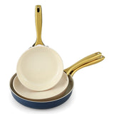 Darrahopens Home & Garden > Kitchenware > Skillets & Frying Pans 5-star Chef Frying Pan 3PCS Shades Frypan Set Ceramic Coating Multi Colour