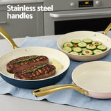 Darrahopens Home & Garden > Kitchenware > Skillets & Frying Pans 5-star Chef Frying Pan 3PCS Shades Frypan Set Ceramic Coating Multi Colour