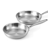 Darrahopens Home & Garden > Kitchenware > Skillets & Frying Pans 5-star Chef Frying Pan Stainless Steel Uncoated Twin Frypan Set 25/30cm Silver