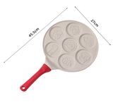 Darrahopens Home & Garden > Kitchenware > Skillets & Frying Pans Beige Flat 7-hole + Black Handle (Gas Model) Non-Stick Pancake Pan - 7-Hole Fun Shapes Breakfast Griddle (27cm)