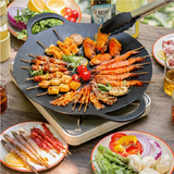 Darrahopens Home & Garden > Kitchenware > Skillets & Frying Pans BUYDEEM Grill Pan Nonstick 36cm Round BBQ Griddle Indoor or Outdoor Cooking