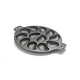 Darrahopens Home & Garden > Kitchenware > Skillets & Frying Pans Cast Iron Oyster Grill Pan with 12 Cavities, Non-Stick Baking and Serving Plate for Grilling, Cooking and Seafood, Black In Australia - Darrahopens