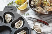 Darrahopens Home & Garden > Kitchenware > Skillets & Frying Pans Cast Iron Oyster Grill Pan with 12 Cavities, Non-Stick Baking and Serving Plate for Grilling, Cooking and Seafood, Black In Australia - Darrahopens