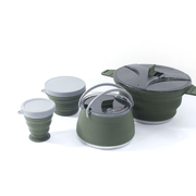 Darrahopens Home & Garden > Kitchenware > Skillets & Frying Pans Outdoor Camping Foldable Pot, Silicone Hiking Cook Pot, Portable Picnic Cookware Set, Stainless Steel Camping Cookware In Australia - Darrahopens