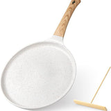 Darrahopens Home & Garden > Kitchenware > Skillets & Frying Pans White 28cm Non-Stick Crepe Pan - Versatile Flat Skillet for Pancakes, Omelettes & Tortillas