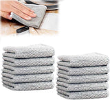 Darrahopens Home & Garden > Kitchenware > Table Linen & Kitchen Towels 10pcs Kitchen DishCloths, 7.87"×7.87" Wire Dishwashing Rag for Wet and Dry, Multipurpose Cleaning Cloth, Reusable and Washable Clean Tools for Cookware, Sinks, Stove Tops, Dishes