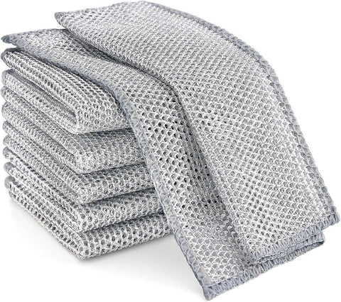 Darrahopens Home & Garden > Kitchenware > Table Linen & Kitchen Towels 2025 Latest Model 6-Pack Multifunctional Steel Wire Dish Cloths, Double Layer