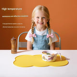 Darrahopens Home & Garden > Kitchenware > Table Linen & Kitchen Towels 3-Piece Green Silicone Placemat Set Cloud Shape Non-Slip Heat Resistant Kids Dining Mat