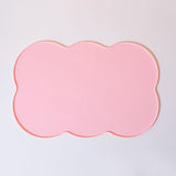 Darrahopens Home & Garden > Kitchenware > Table Linen & Kitchen Towels 3-Piece Pink Silicone Placemat Set Cloud Shape Non-Slip Heat Resistant Kids Dining Mat