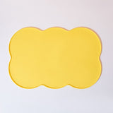 Darrahopens Home & Garden > Kitchenware > Table Linen & Kitchen Towels 3-Piece Yellow Silicone Placemat Set Cloud Shape Non-Slip Heat Resistant Kids Dining Mat
