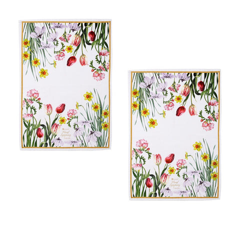 Darrahopens Home & Garden > Kitchenware > Table Linen & Kitchen Towels Ashdene Set of 2 Floral Symphony Cotton Kitchen Tea Towels 50 x 70 cm