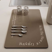 Darrahopens Home & Garden > Kitchenware > Table Linen & Kitchen Towels Brown Kitchen Countertop Drainage Mat Absorbent Quick Dry Tech Velvet Dish Drying Pad 40x60cm(CD0077-3)