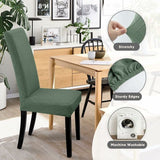 Darrahopens Home & Garden > Kitchenware > Table Linen & Kitchen Towels Chair Covers, 4 Pieces Chair Covers, Stretch Dining Chair Covers, Universal Washable Removable Cover (Green)