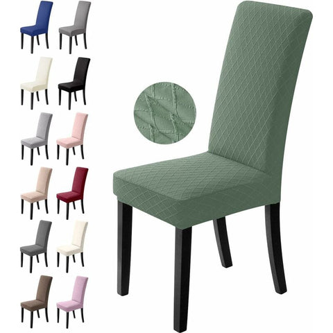 Darrahopens Home & Garden > Kitchenware > Table Linen & Kitchen Towels Chair Covers, 4 Pieces Chair Covers, Stretch Dining Chair Covers, Universal Washable Removable Cover (Green)