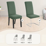 Darrahopens Home & Garden > Kitchenware > Table Linen & Kitchen Towels Chair Covers, 4 Pieces Chair Covers, Stretch Dining Chair Covers, Universal Washable Removable Cover (Green)