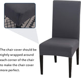 Darrahopens Home & Garden > Kitchenware > Table Linen & Kitchen Towels Chair Covers Set of 4 or 6, Stretch Removable Washable Chair Covers Decoration Slipcovers Seat Covers for Hotel grey-tfrf grey 6pcs