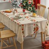 Darrahopens Home & Garden > Kitchenware > Table Linen & Kitchen Towels Embroidered Christmas Tablecloth - Embroidered Bells & Holly Design (140*305cm)