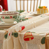 Darrahopens Home & Garden > Kitchenware > Table Linen & Kitchen Towels Embroidered Christmas Tablecloth - Embroidered Bells & Holly Design (140*305cm)