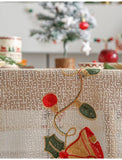 Darrahopens Home & Garden > Kitchenware > Table Linen & Kitchen Towels Embroidered Christmas Tablecloth - Embroidered Bells & Holly Design (140*305cm)