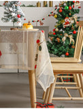 Darrahopens Home & Garden > Kitchenware > Table Linen & Kitchen Towels Embroidered Christmas Tablecloth - Embroidered Bells & Holly Design (140*305cm)
