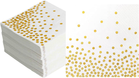 Darrahopens Home & Garden > Kitchenware > Table Linen & Kitchen Towels Gold Napkins, 100-Pack White and Gold Napkins, Paper Napkins