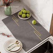 Darrahopens Home & Garden > Kitchenware > Table Linen & Kitchen Towels Grey Kitchen Countertop Drainage Mat Absorbent Quick Dry Tech Velvet Dish Drying Pad 40x60cm(CD0077-1)