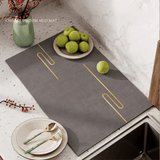 Darrahopens Home & Garden > Kitchenware > Table Linen & Kitchen Towels Grey Kitchen Countertop Drainage Mat Absorbent Quick Dry Tech Velvet Dish Drying Pad 40x60cm(CD0077-1)