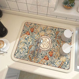 Darrahopens Home & Garden > Kitchenware > Table Linen & Kitchen Towels Kitchen Countertop Drainage Mat Absorbent Quick Dry Tech Velvet Dish Drying Pad 40x60cm(CD0076-2)