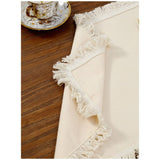 Darrahopens Home & Garden > Kitchenware > Table Linen & Kitchen Towels linen-cotton Frayed Placemats Set of 4 Dining Table 11.8x17.7 Inch | Rustic Vintage Boho Washable Easter Placemat for Outdoor Parties BBQ's,Wedding, Holiday