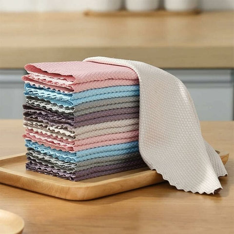 Darrahopens Home & Garden > Kitchenware > Table Linen & Kitchen Towels Microfiber Cleaning Cloths 10 Fish Scale Cleaning Cloth 25X25Cm, Eco-Friendly Reusable Towel For Kitchen Glass Car