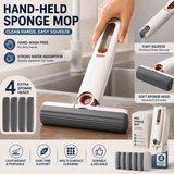 Darrahopens Home & Garden > Kitchenware > Table Linen & Kitchen Towels Mini Handheld Sponge Mop – Self-Squeezing, No-Touch Cleaning with 4 Replaceable Heads for Kitchen, Bathroom & Desktop