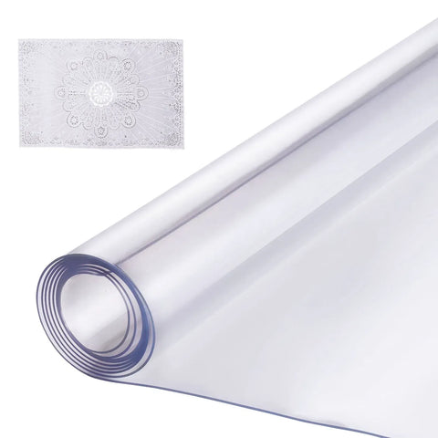 Darrahopens Home & Garden > Kitchenware > Table Linen & Kitchen Towels Plastic Table Cover, 48 x 48 Inch 1.5 mm Thick Clear Table Protector, Square PVC Desk Mat, Waterproof & Easy Cleaning Desk Pad Tablecloth, for Office Dresser Dining Room Table Night Stand In Australia - Darrahopens