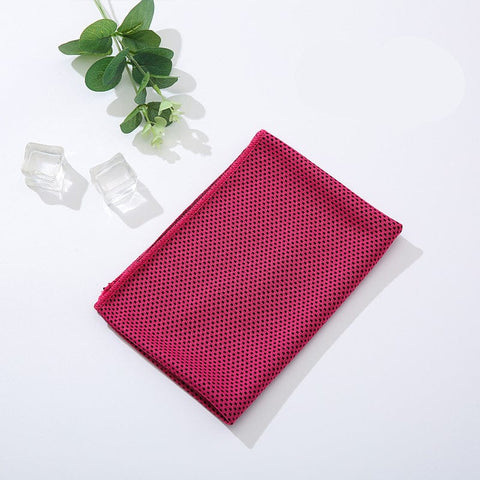 Darrahopens Home & Garden > Kitchenware > Table Linen & Kitchen Towels Rose red 5 Pack Instant Cooling Towel Set Soft Breathable Sports Sweat Towel for Gym Yoga Running Hiking and Outdoor Activities 30x80cm