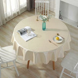 Darrahopens Home & Garden > Kitchenware > Table Linen & Kitchen Towels Round tablecloth - stain and oil resistant - fabric with elegant floral pattern - perfect for picnics - outdoor - garden - 140 cm diameter - restaurant - light beige