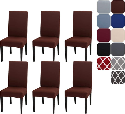 Darrahopens Home & Garden > Kitchenware > Table Linen & Kitchen Towels Stretchy Washable Chair Covers Set of 6, Removable Decorative Protectors for Hotel Cafe, Compatible with TFRF