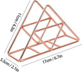 Darrahopens Home & Garden > Kitchenware > Table Linen & Kitchen Towels Tissue Holder - Stainless Steel Napkin Holder - Metal Napkin Holder - Triangular Napkin Holder - Paper Napkin Holder - Napkin Holder for Countertop/Dining Table/Picnic Table (Rose Gold)