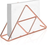 Darrahopens Home & Garden > Kitchenware > Table Linen & Kitchen Towels Tissue Holder - Stainless Steel Napkin Holder - Metal Napkin Holder - Triangular Napkin Holder - Paper Napkin Holder - Napkin Holder for Countertop/Dining Table/Picnic Table (Rose Gold)