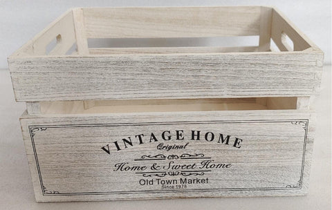Darrahopens Home & Garden > Kitchenware > Table Linen & Kitchen Towels Vintage Home Wood Crates White Wash 40x22cm