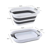 Darrahopens Home & Garden > Laundry & Cleaning 40L Collapsible Laundry Basket Washing Clothes w/Handles Bin Foldable - Grey/White
