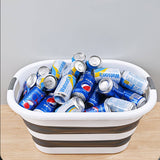 Darrahopens Home & Garden > Laundry & Cleaning 40L Collapsible Laundry Basket Washing Clothes w/Handles Bin Foldable - Grey/White