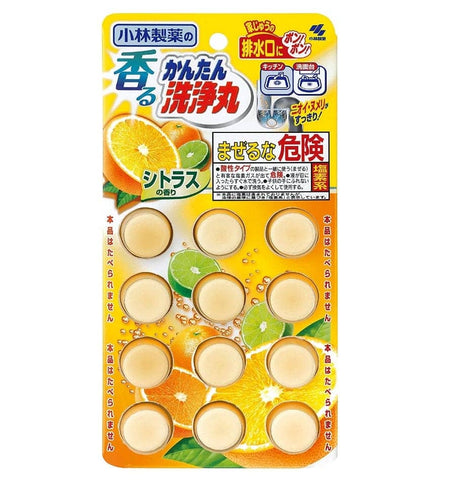Darrahopens Home & Garden > Laundry & Cleaning [6-PACK] KOBAYASHI Japan Drain Cleaning Tablet 12 tablets, Citrus Scent