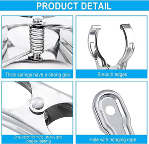 Darrahopens Home & Garden > Laundry & Cleaning 6x STAINLESS STEEL CLOTHES PEGS Laundry Clips Washing Line Clothespin